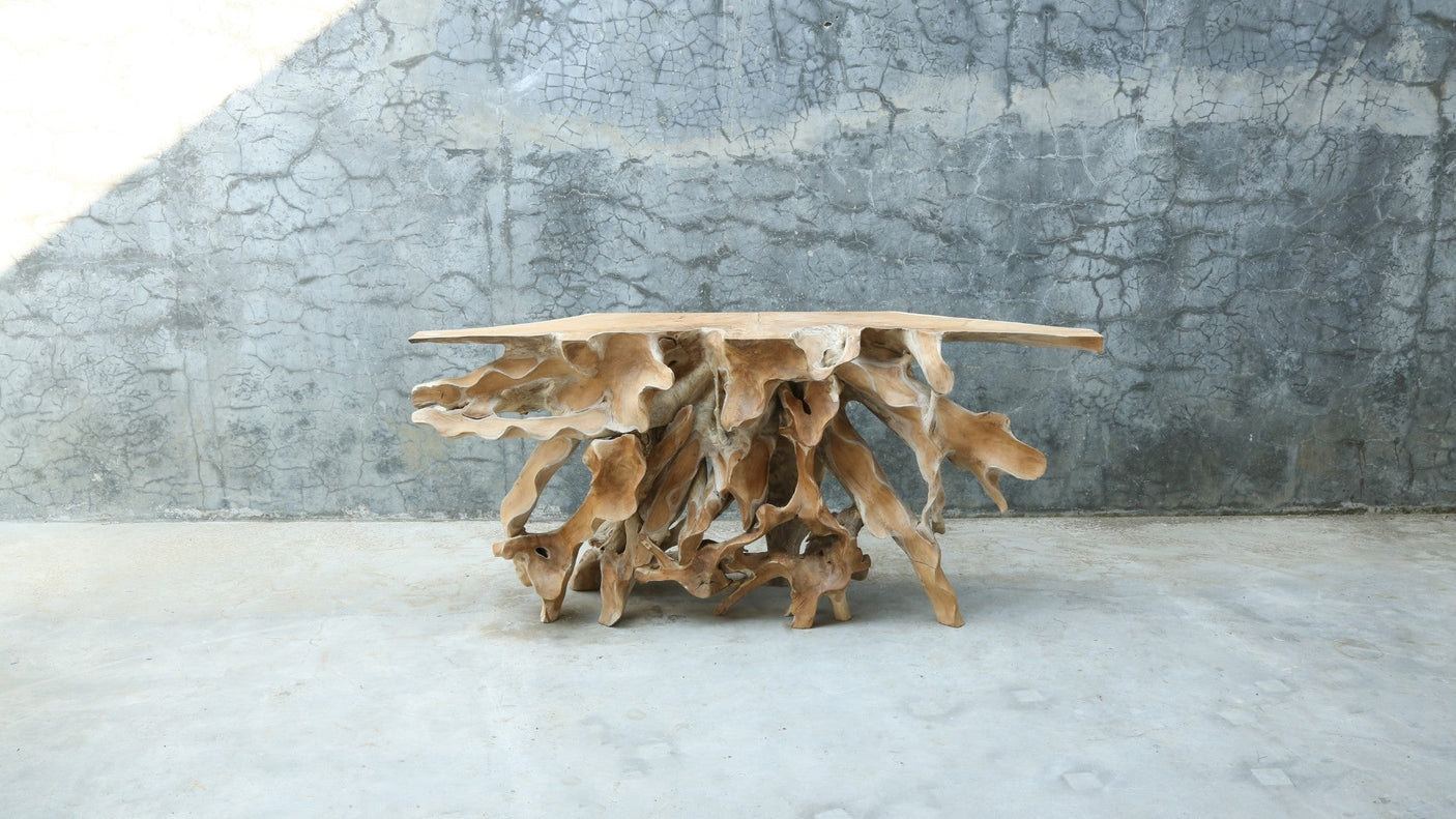 Teak Root Console Table – Sculptural Natural Wood Design