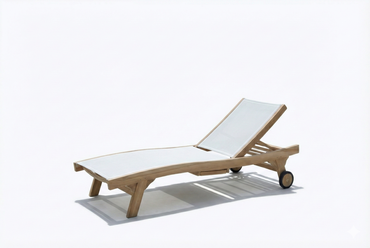 Teak Batyline Sun Lounger White – Solid Teak Outdoor Lounger