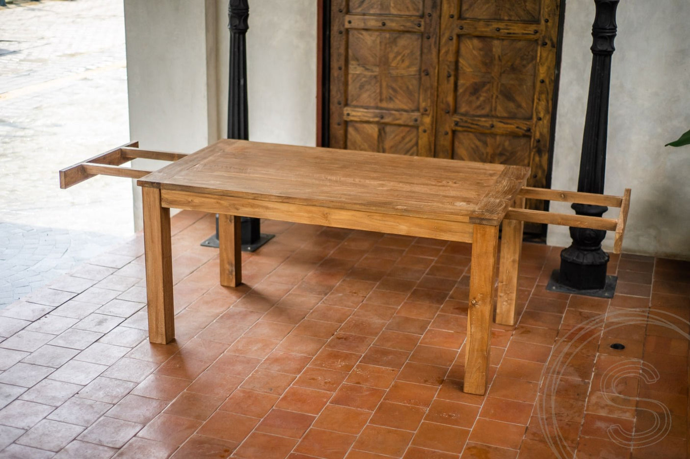 Uitschuifbare teak tafel 160 - 210 - 260x90 - Souren Meubels