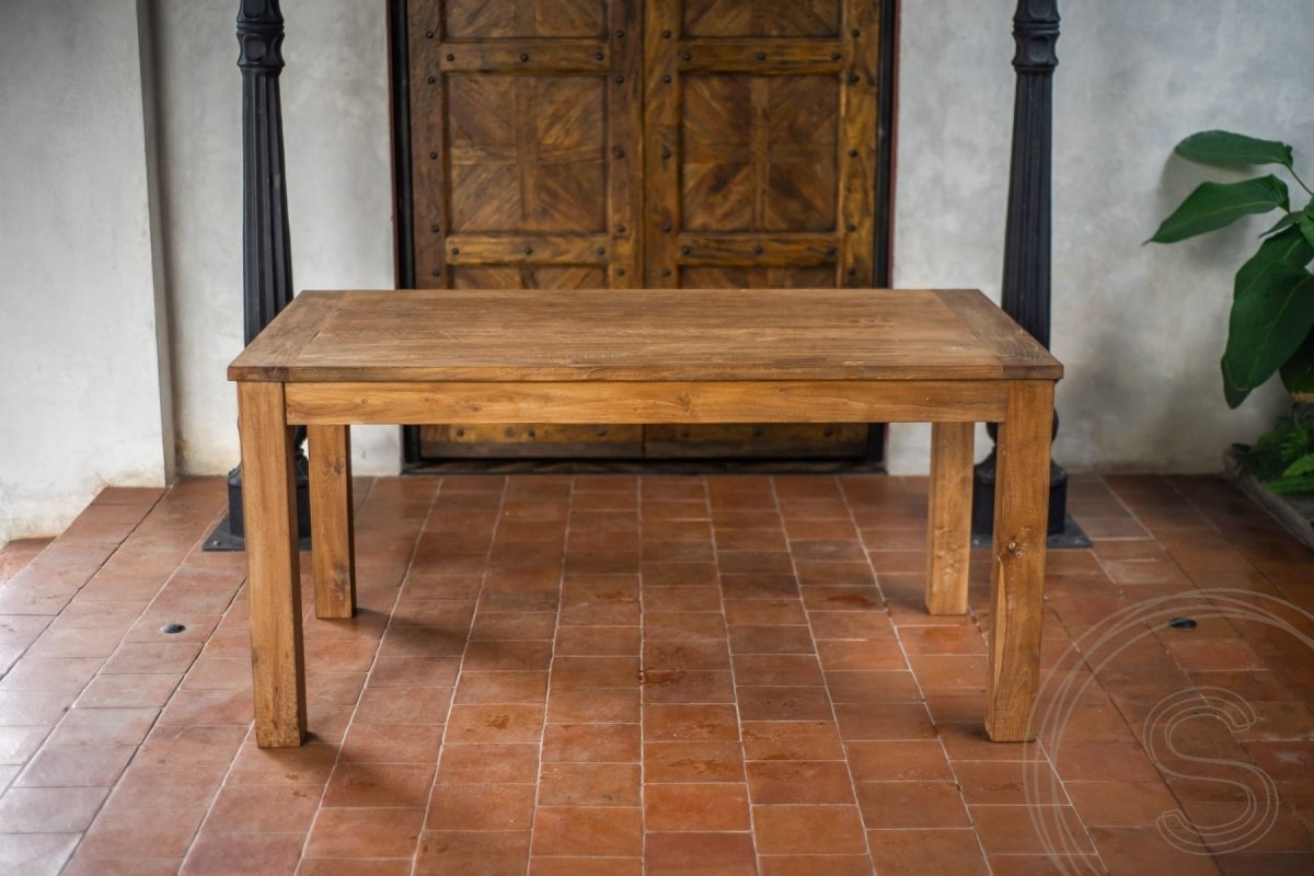 Extendable teak table set 160 + 10 chairs