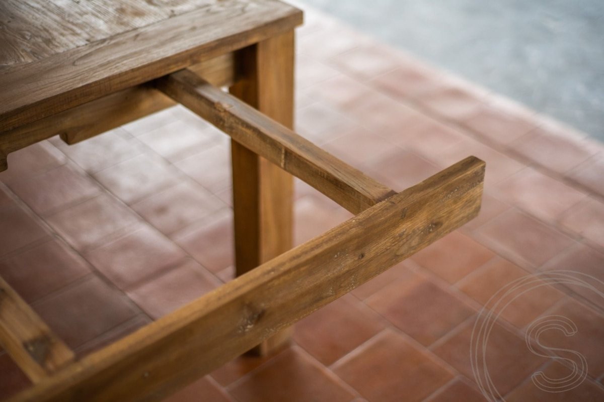 Extendable teak table set 160 + 10 chairs