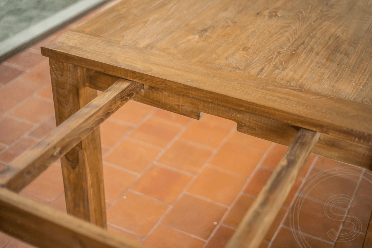 Extendable teak table set 180 + 10 chairs