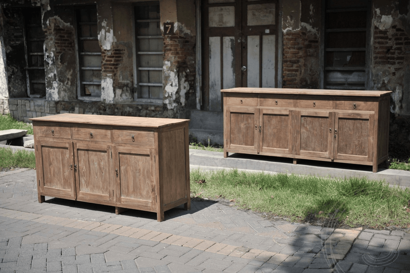 Teak dressoir 160cm oud hout - Souren Meubels