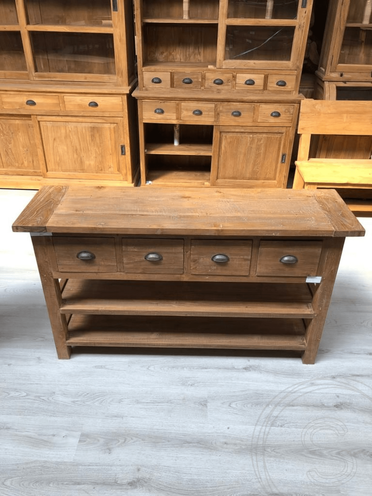 Teak sidetable rustic 120