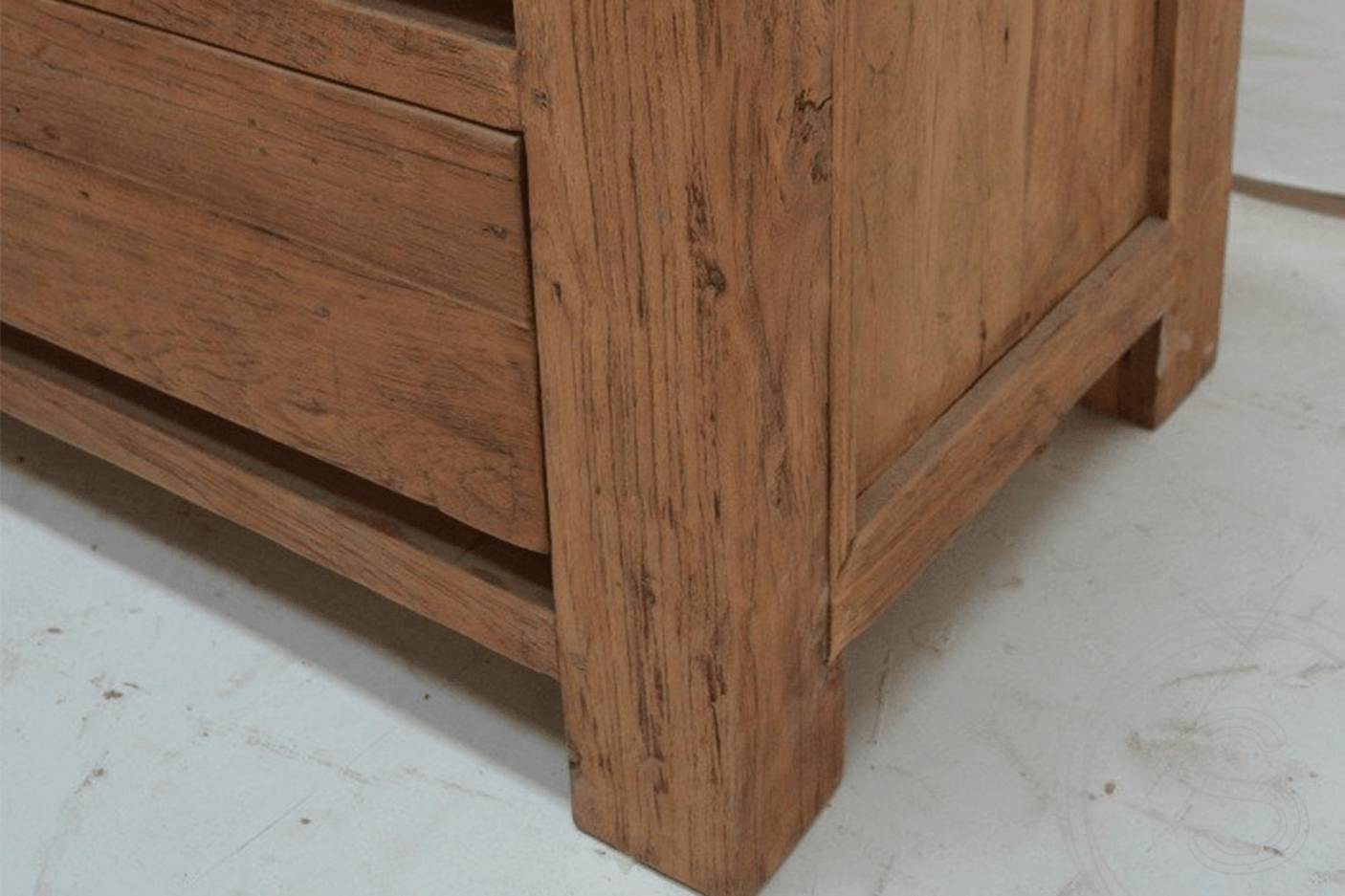 Teak tv-unit 6 drawers 200cm rustic