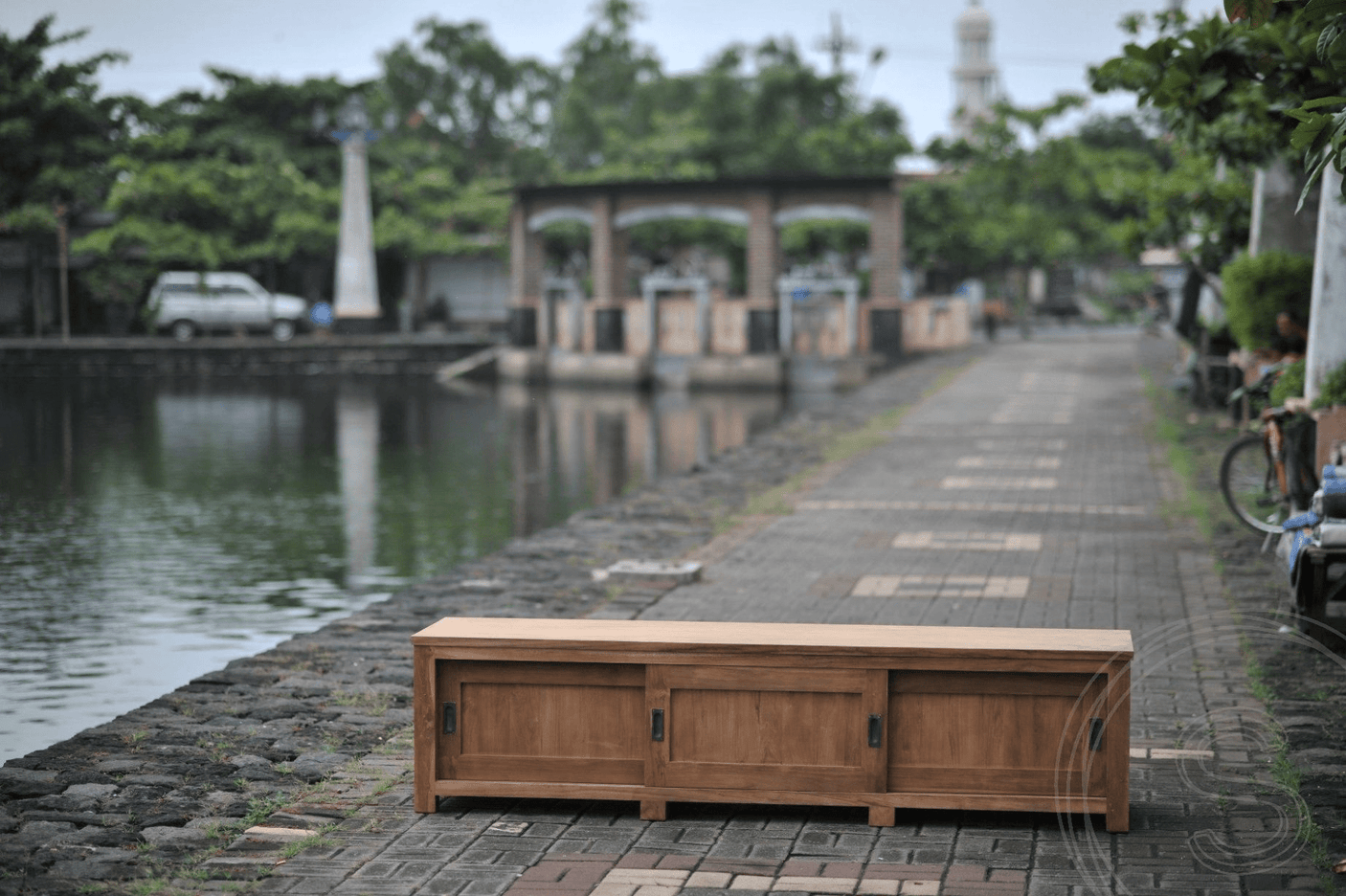 Teak tv-unit 200 x 50 x 50
