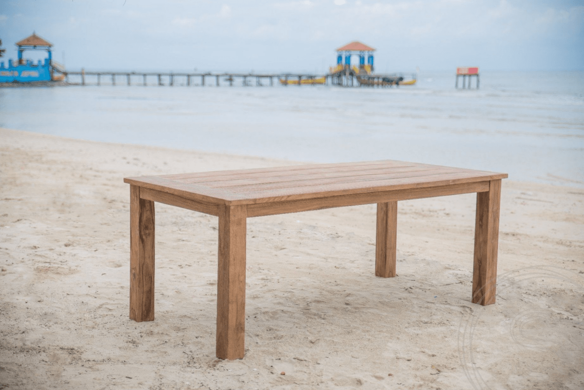 Teak garden table 200x100cm + 6 chairs Java