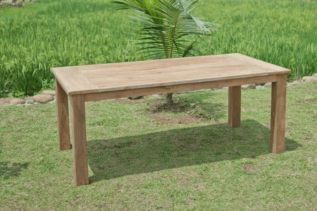 Teak garden table 200x100cm + 6 chairs Java