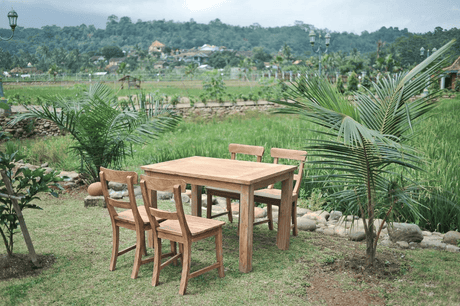 Teak garden table 120x80cm + 4 chairs