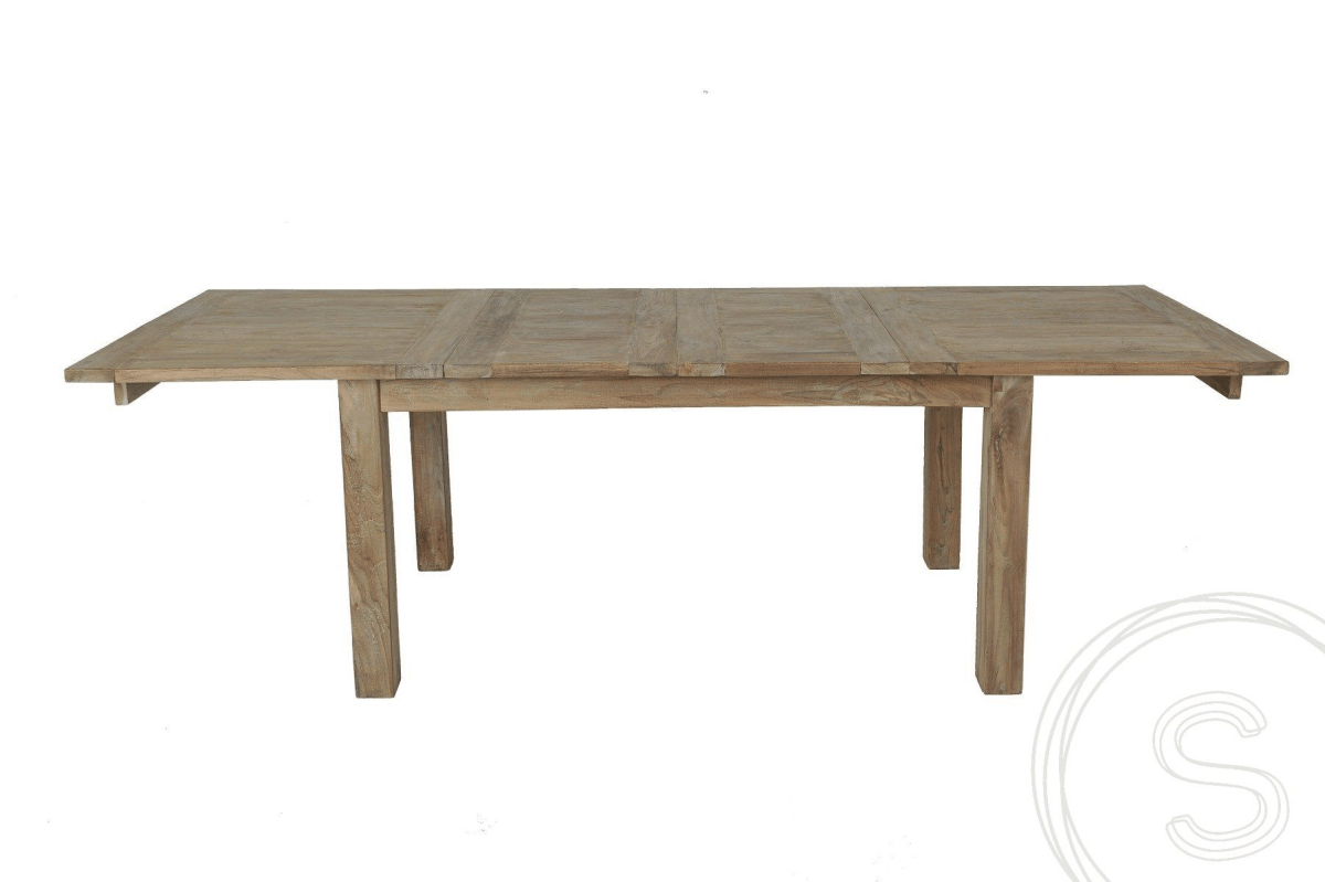Teak table extendable 160-210-260x90 + 10 chairs