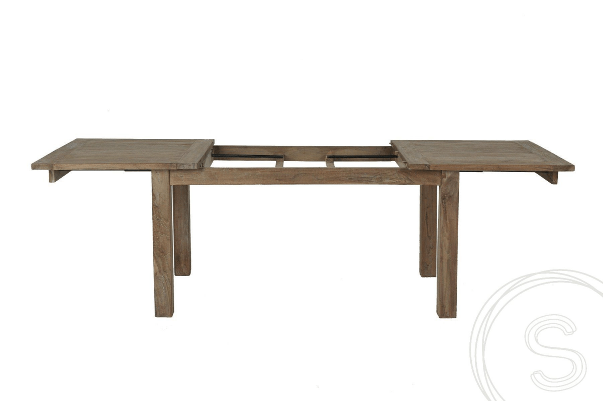 Teak table extendable 160-210-260x90 + 10 chairs