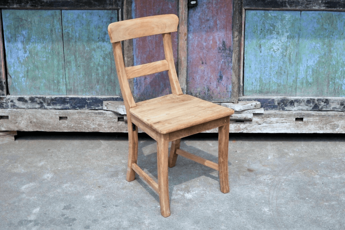 Teak table round 140cm + 6 chairs