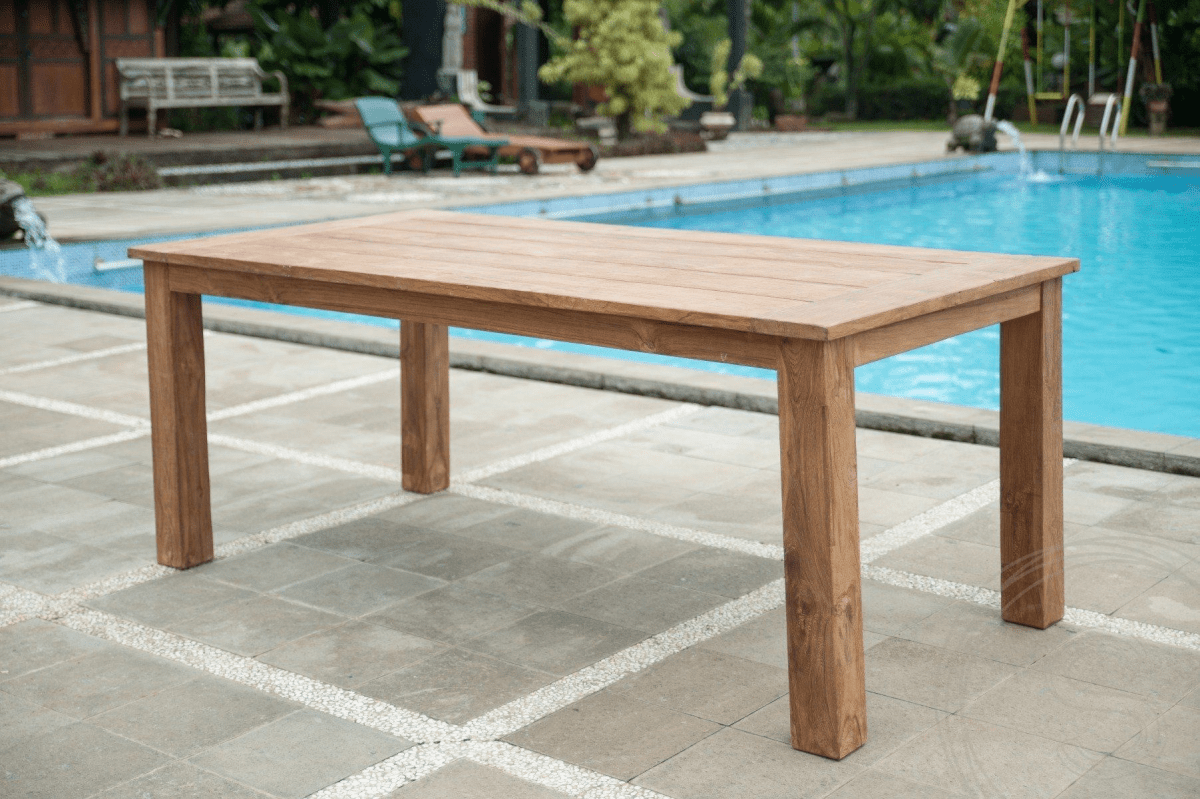 Teak garden table 180x90cm + 4 beaufort chairs + bench