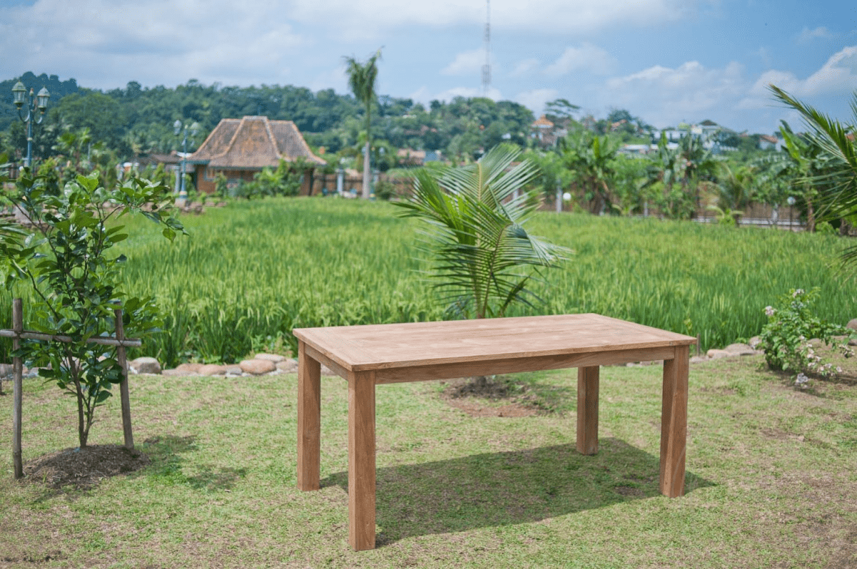 Teak garden table 180x90cm + 4 chairs Java