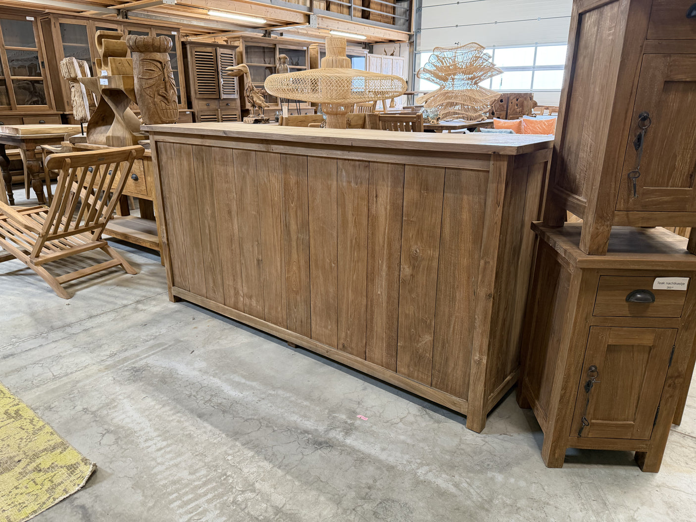 Teak storage chest - 190x42x98cm