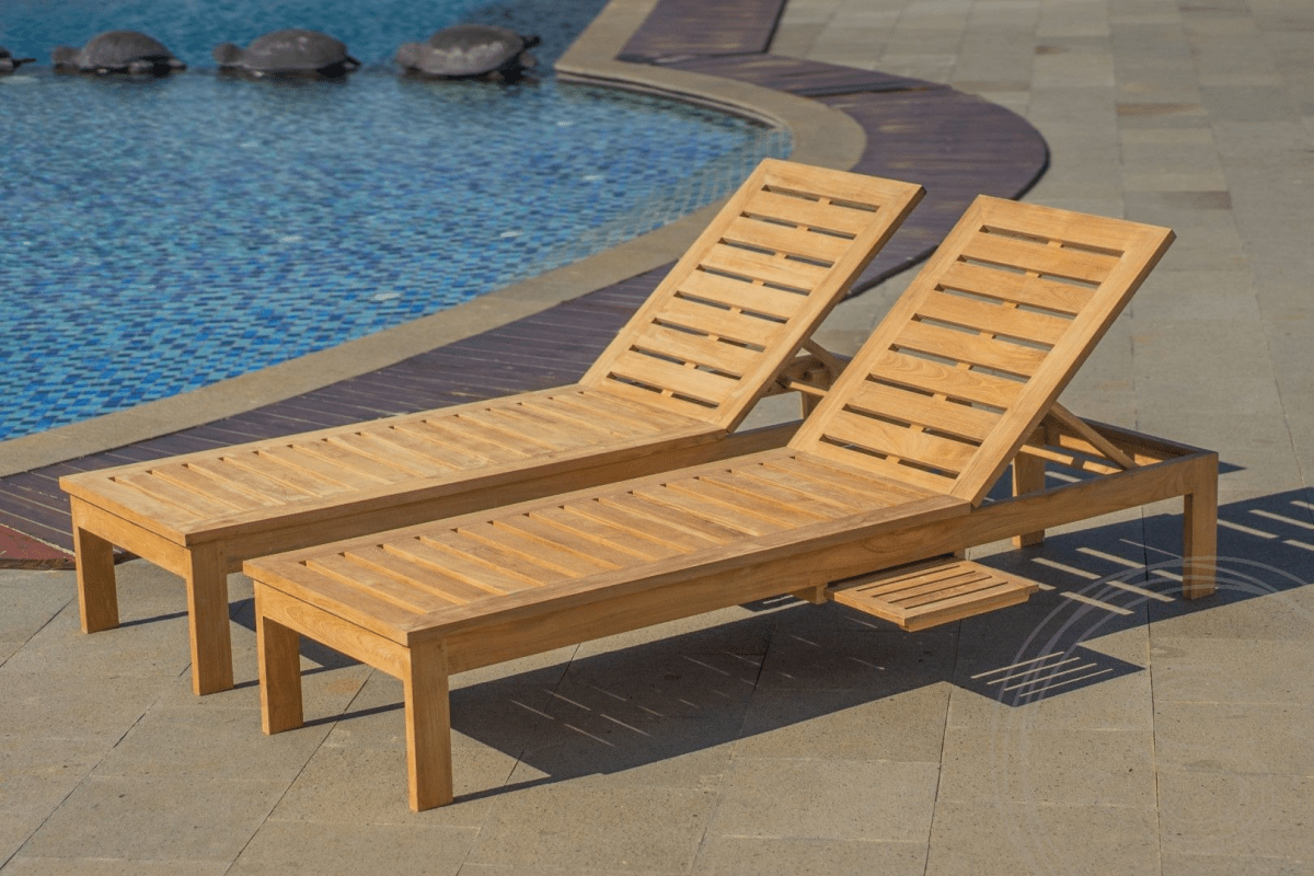 Teak lounger 2 x