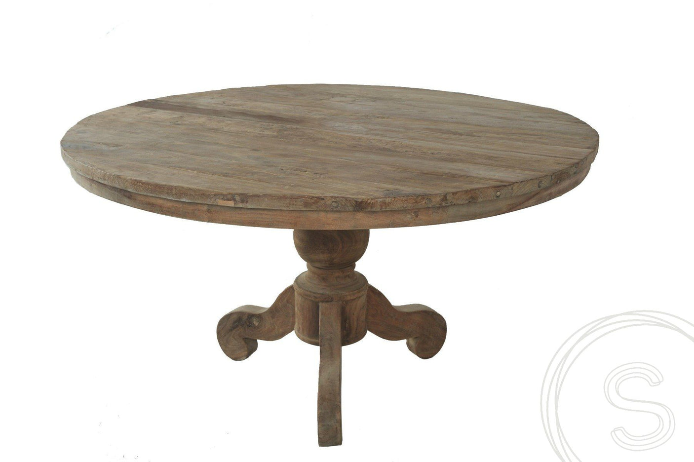 Teak table round 110cm rustic