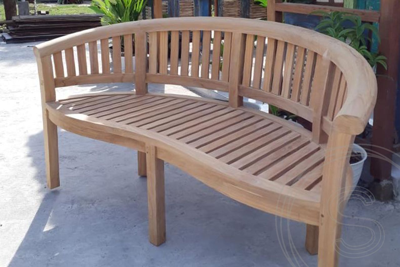 Teak banana bench
