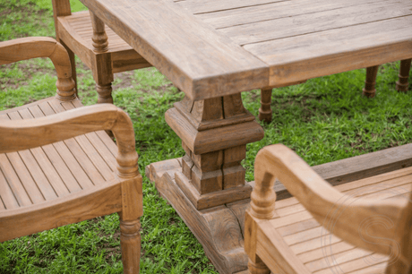 Outdoor refectory table 300x100 + 10 chairs Java
