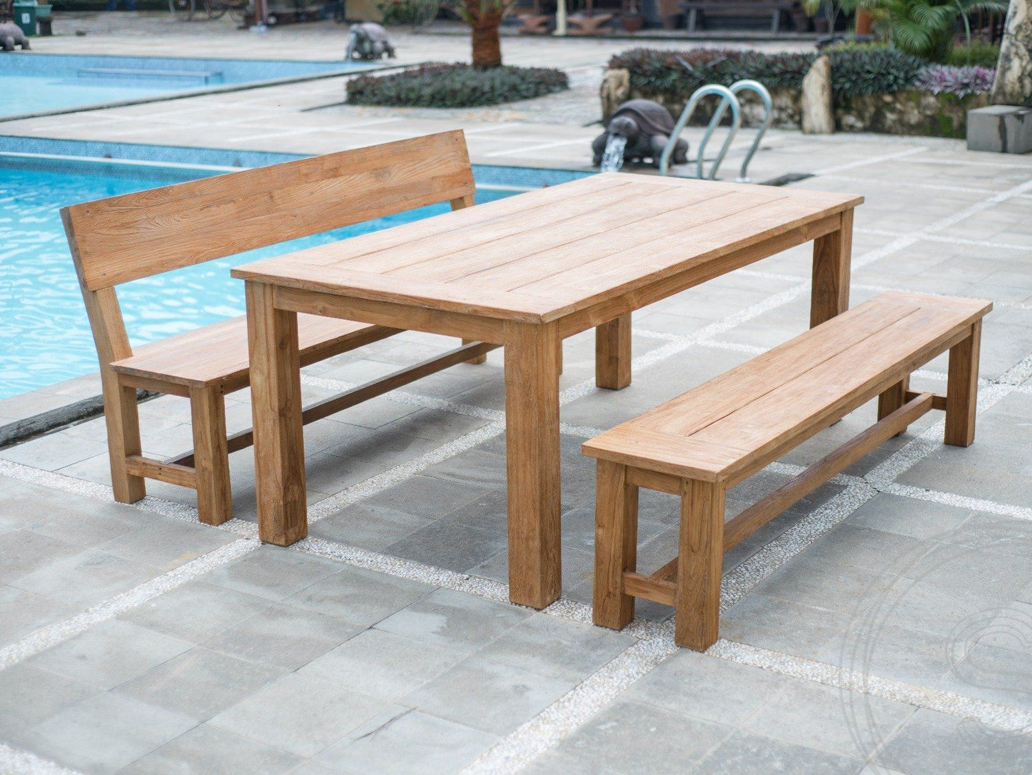 Teak bench 180cm Sandaran