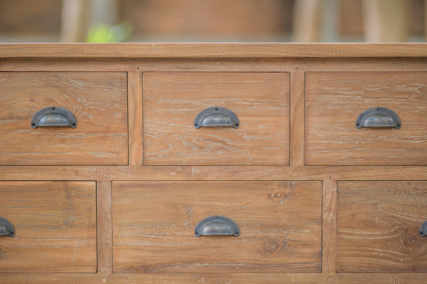 Teak dressoir 19 lades oud hout - Souren Meubels