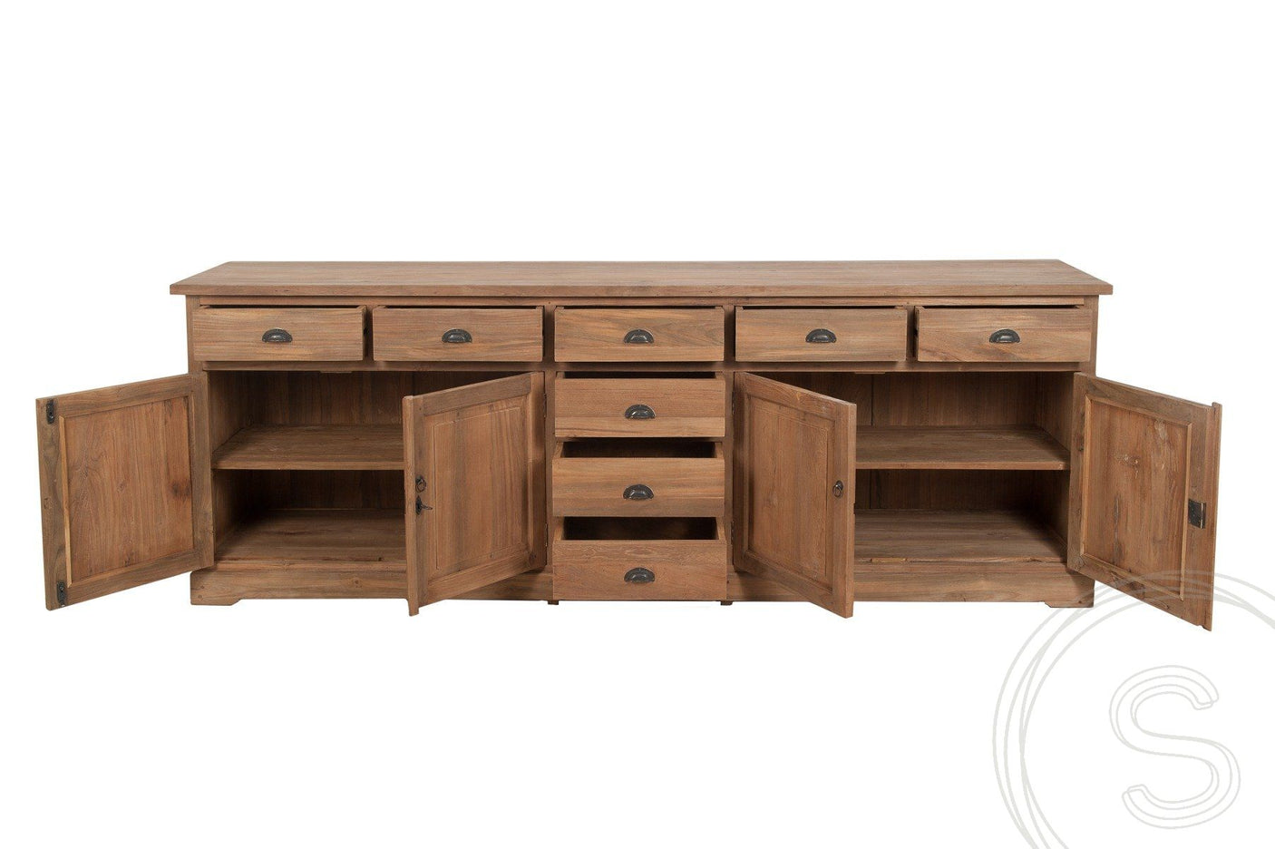 Teak dressoir 250cm XL - Souren Meubels
