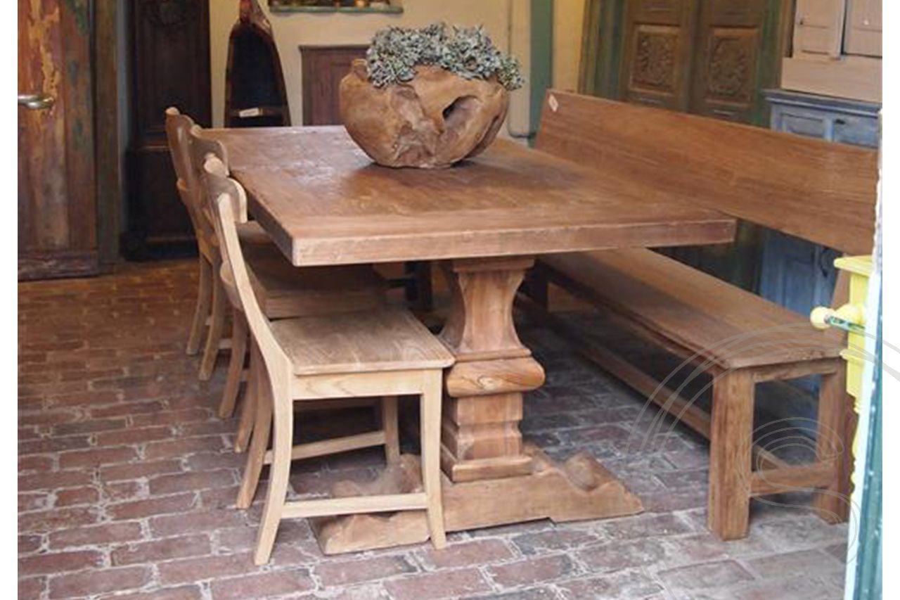 Teak kloostertafel 200x100 - Souren Meubels