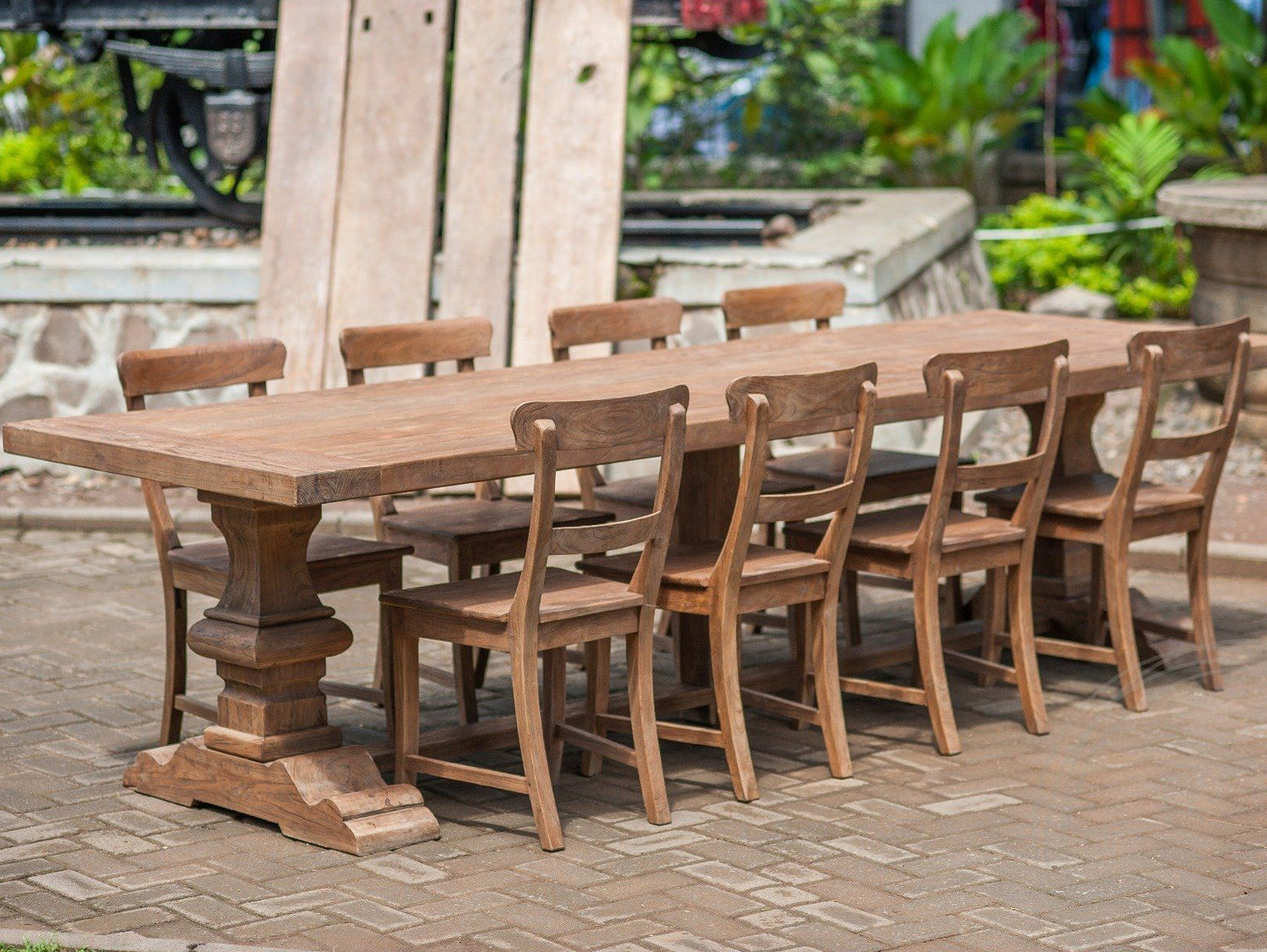 Teak kloostertafel 280x100 - Souren Meubels