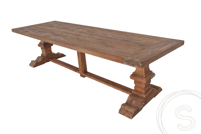 Teak kloostertafel 400x100 - Souren Meubels