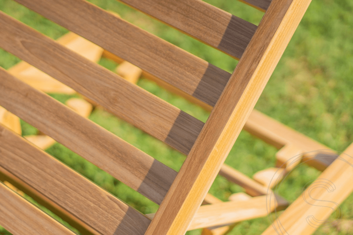 Teak lounger + wheels 2 x