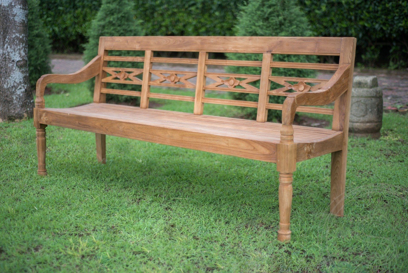 Teak garden bench Java 4-seater