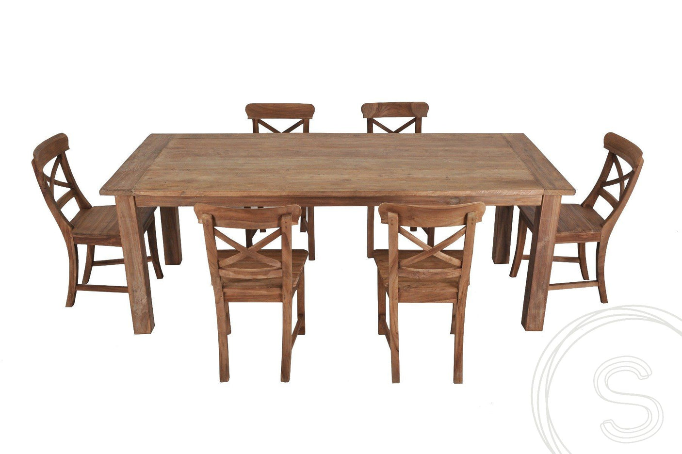 Teak tafel 200 x 100 oud hout - Souren Meubels