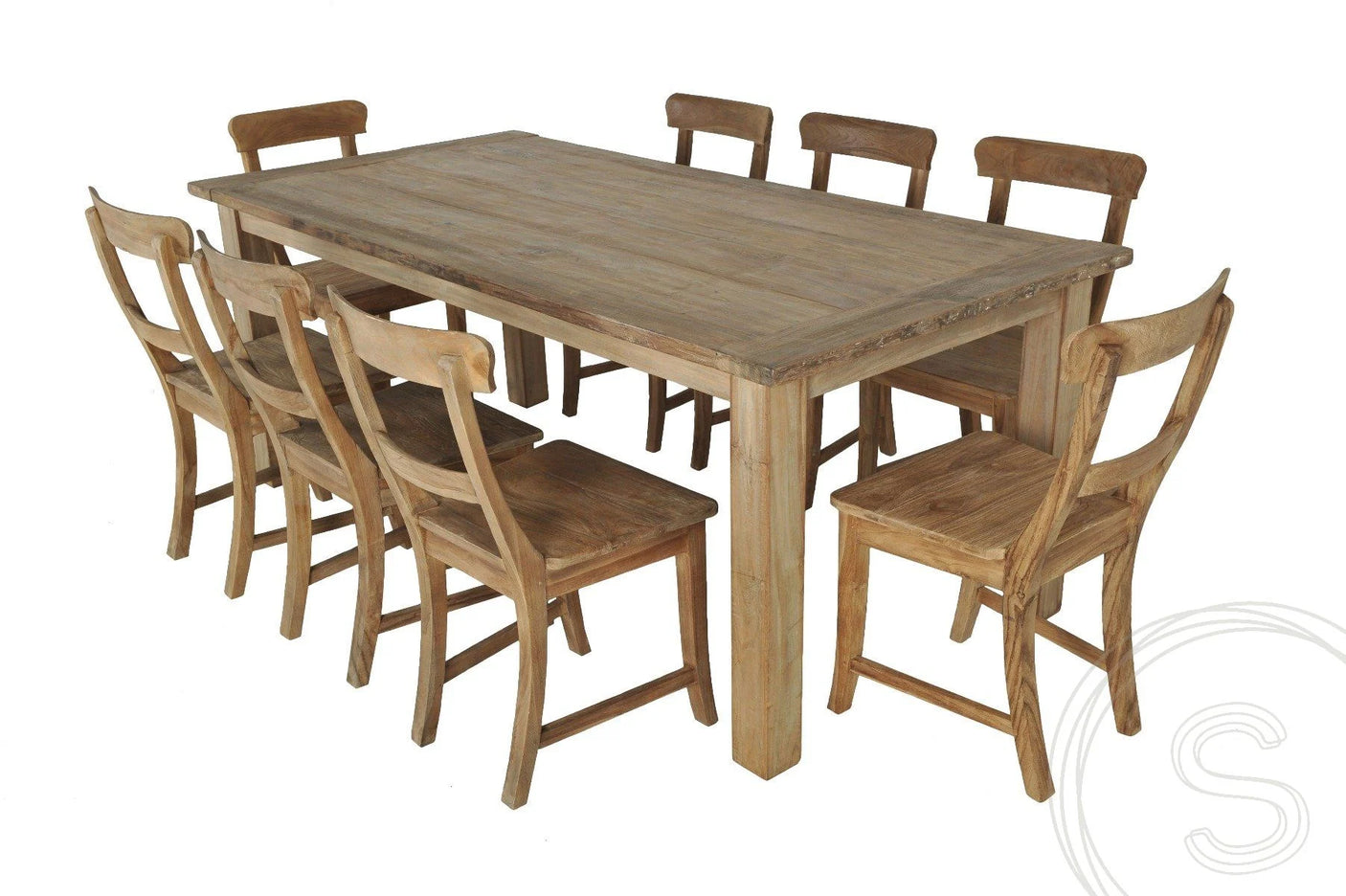 Teak tafel 200 x 90 oud hout - Souren Meubels