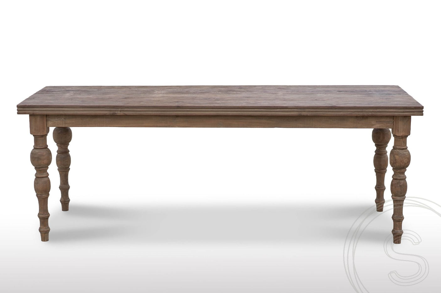 Round leg dining table teak 220x90cm
