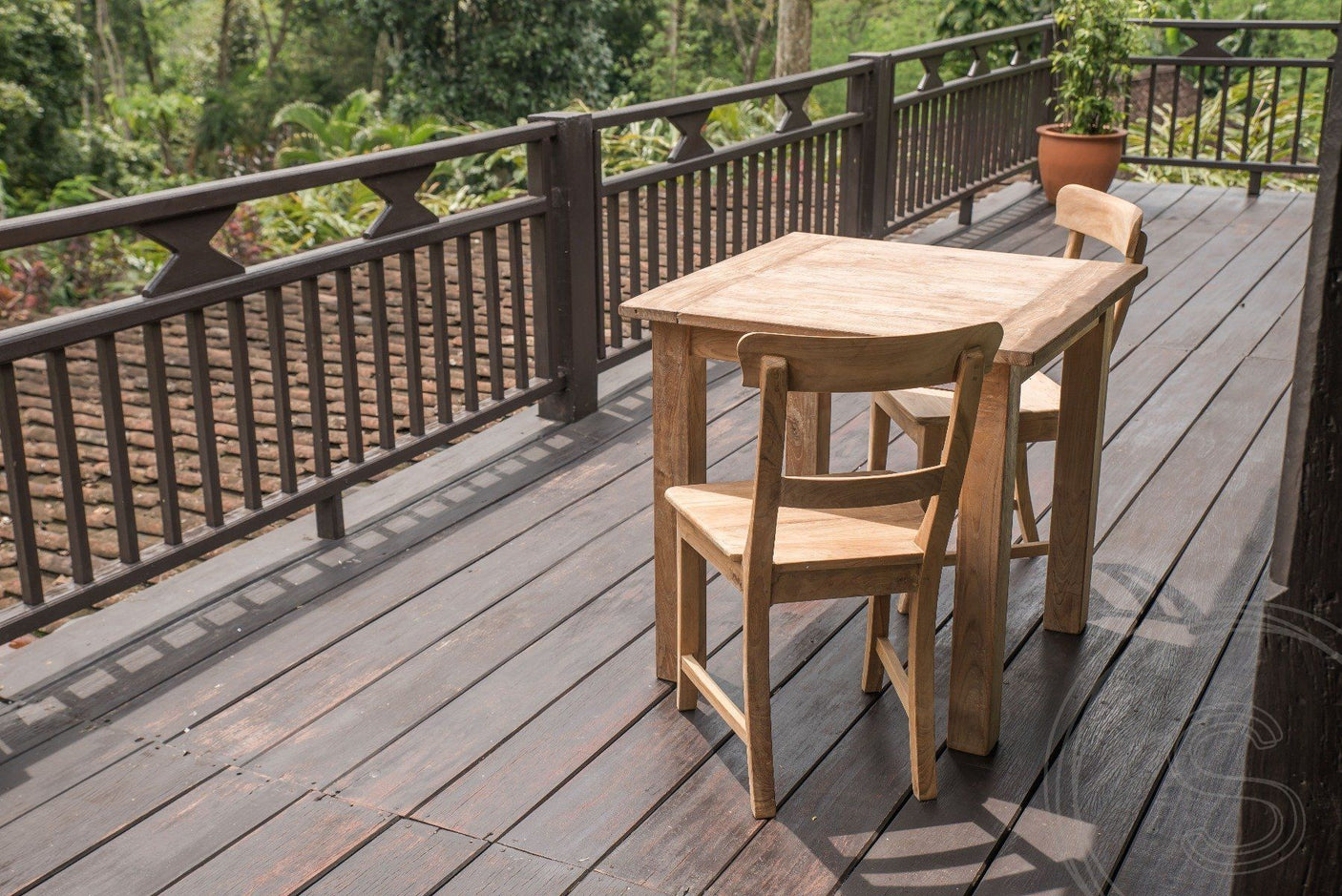 Teak table 80x80 rustic