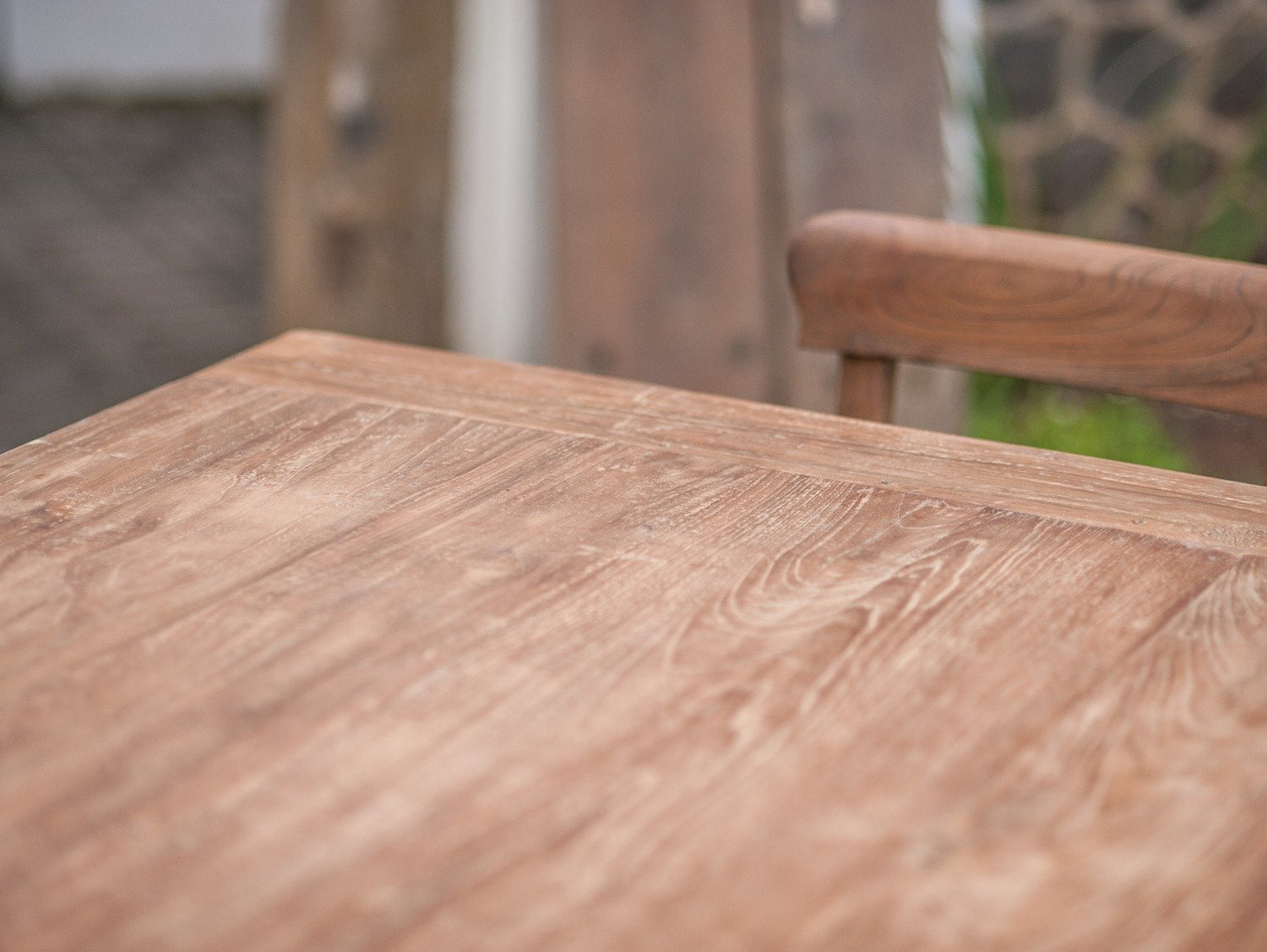 Teak tafel 90x90cm oud hout - Souren Meubels