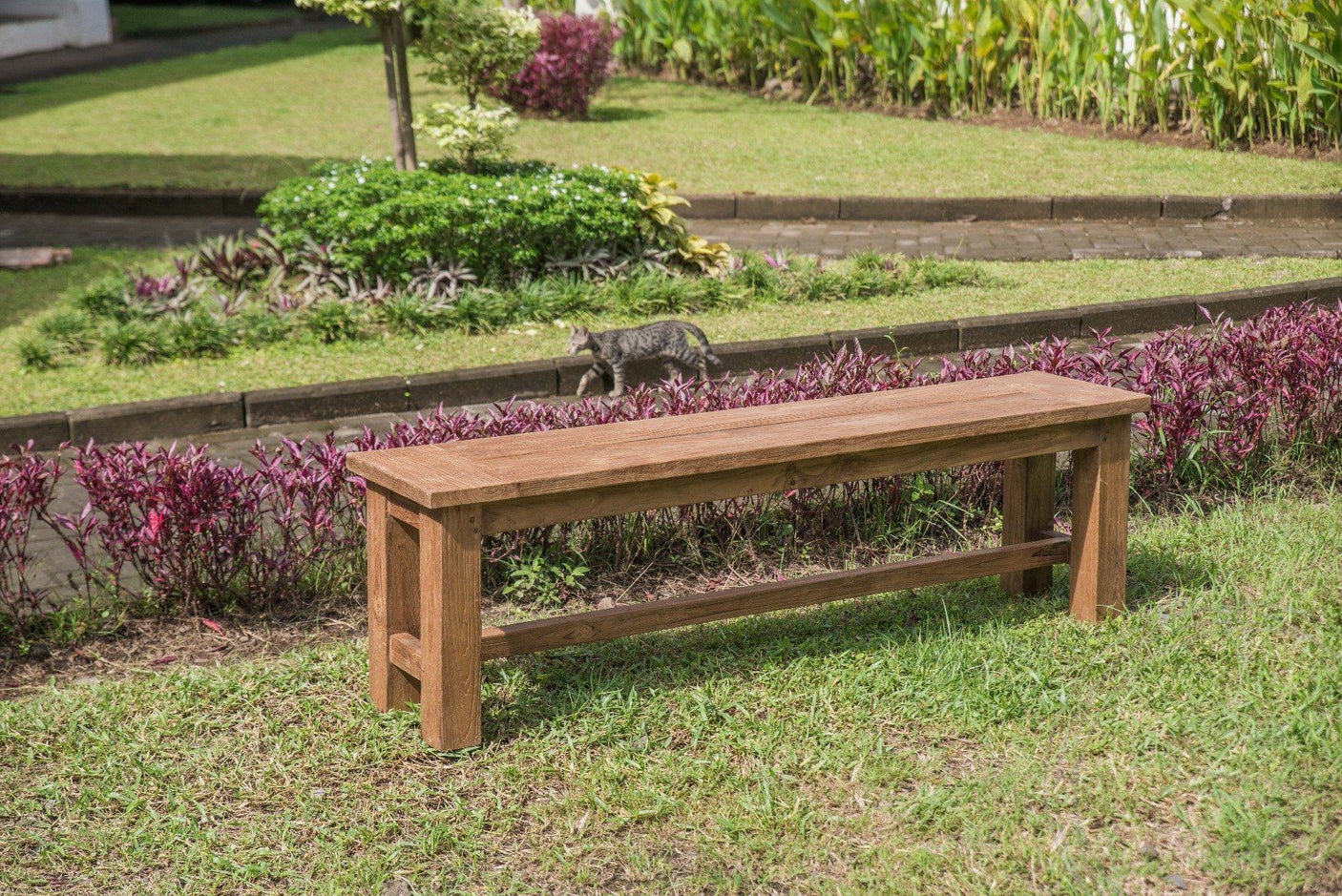 Teak garden bench 180cm