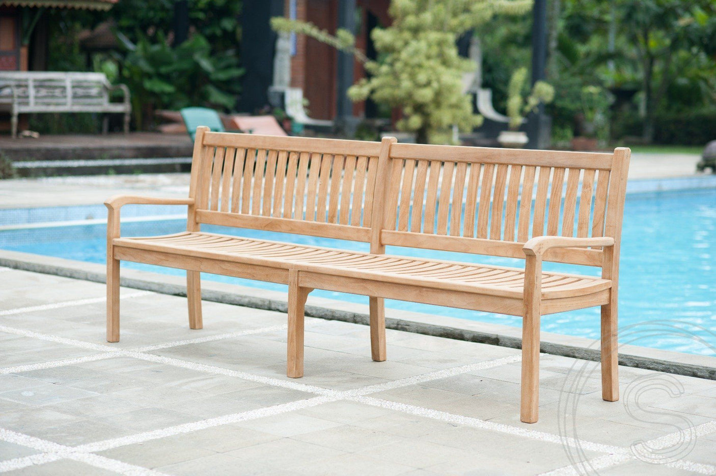 Teak garden bench 240cm Beaufort