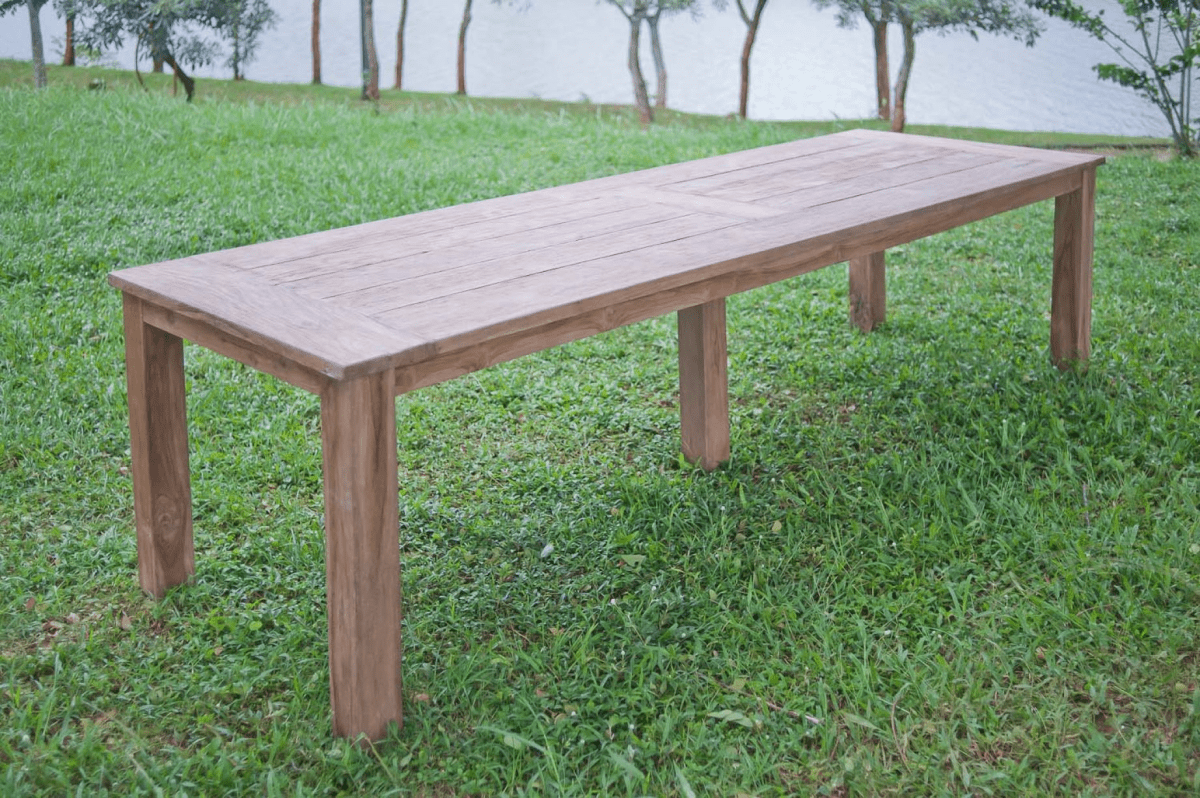 Teak garden table 300x100cm + 10 Beaufort chairs