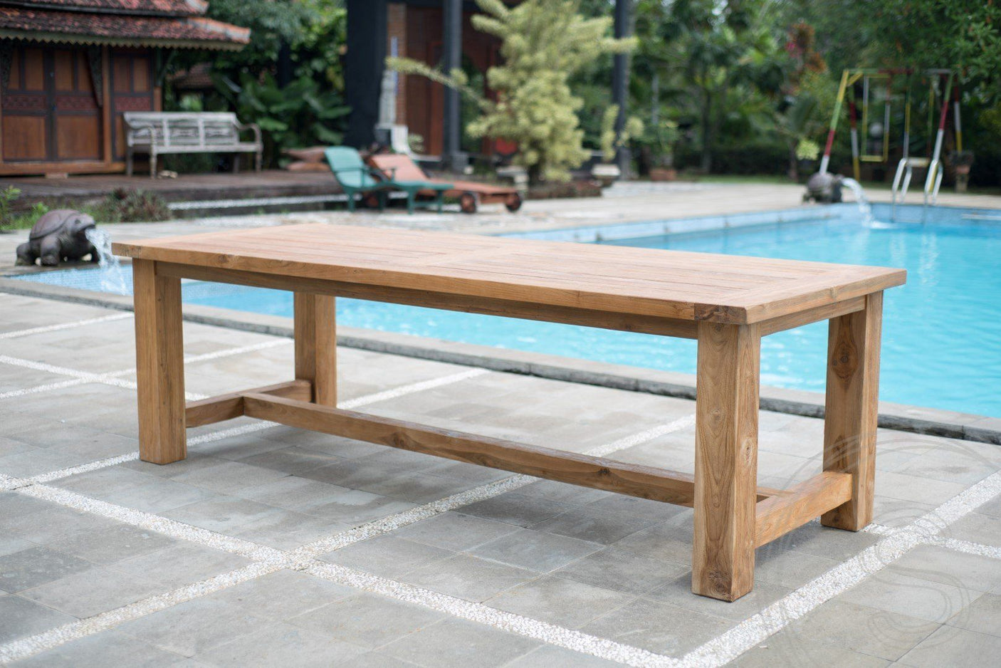 Teak garden table 300x100 mammoth