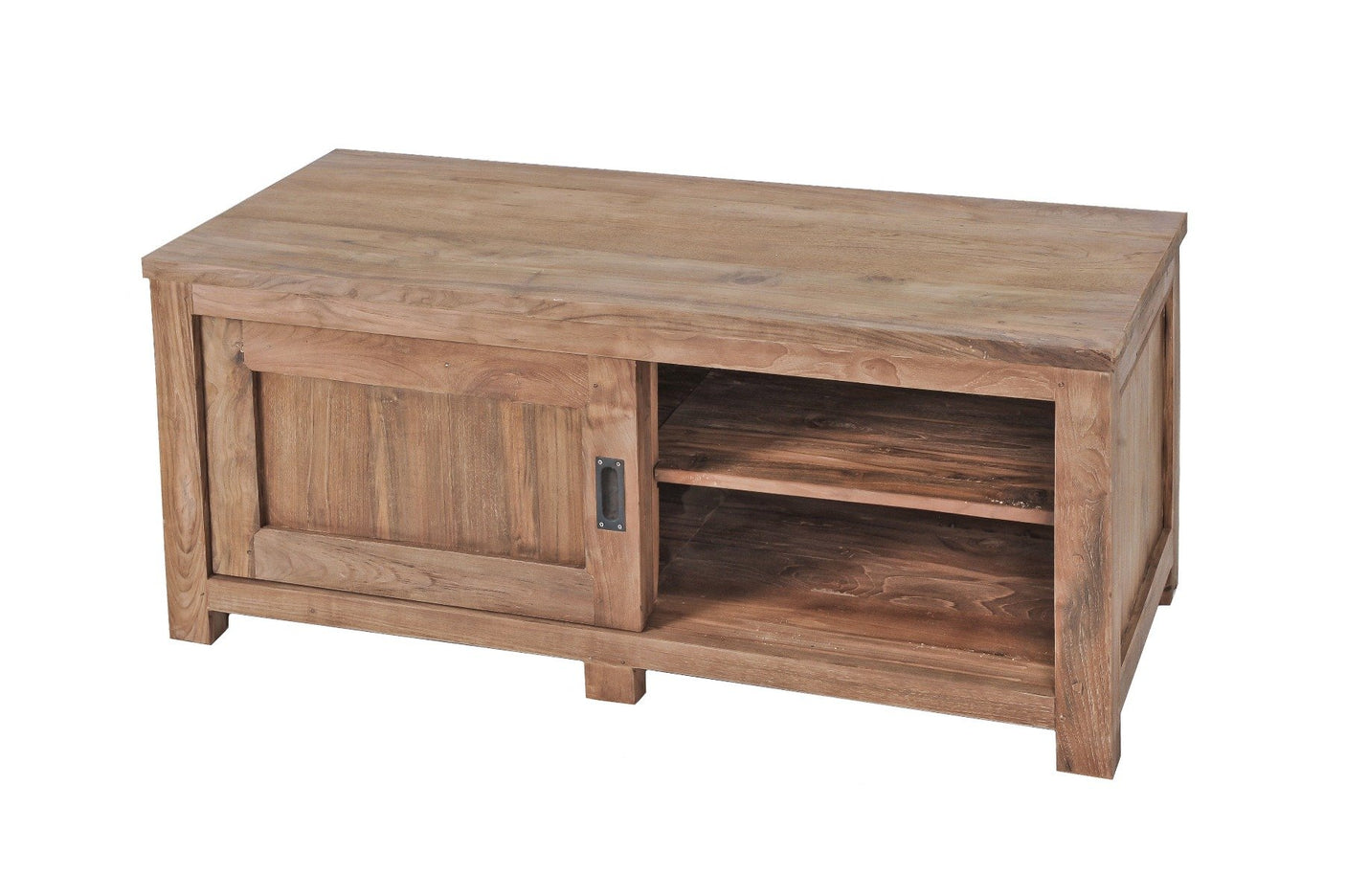 Teak tv - meubel schuifdeuren 100 x 50 x 50 - Souren Meubels