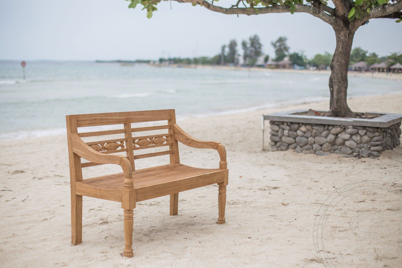 Teak garden bench 2-seater FISH