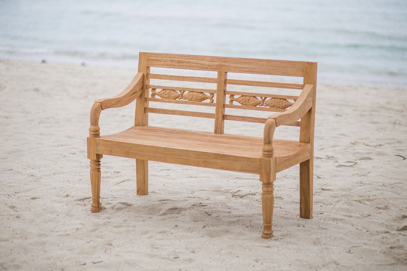 Teak garden bench 2-seater FISH