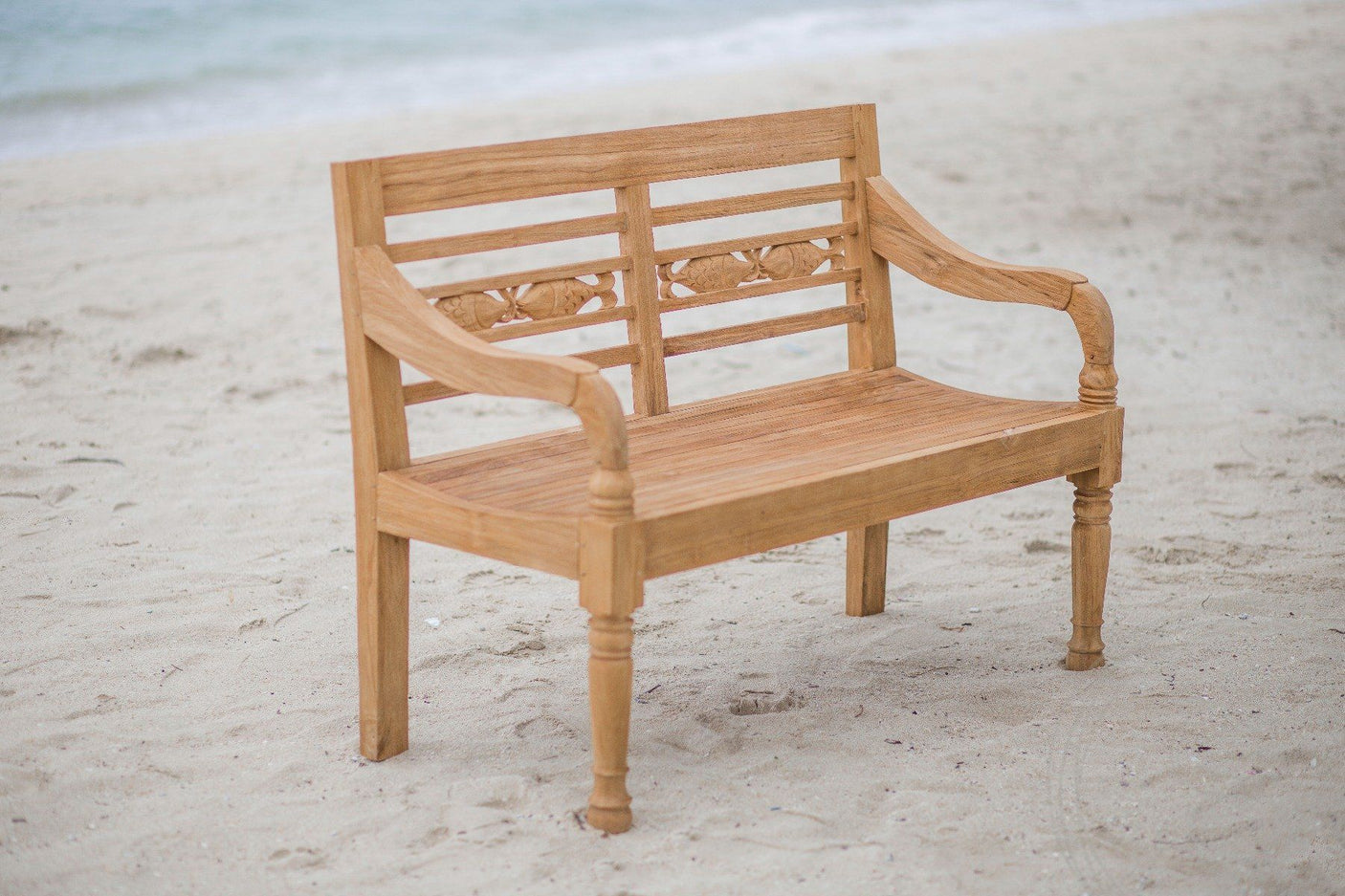 Teak garden bench 2-seater FISH