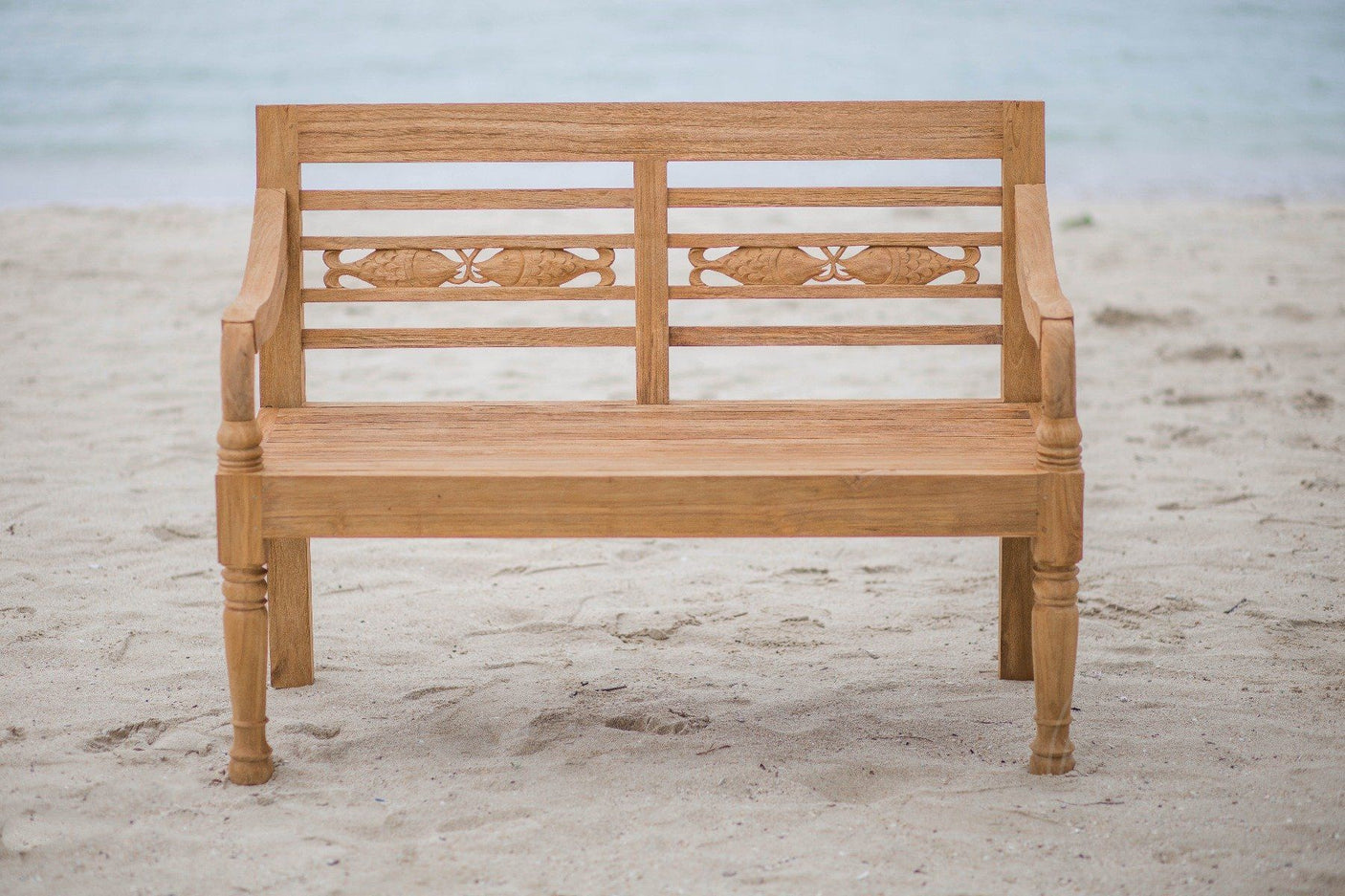 Teak garden bench 2-seater FISH