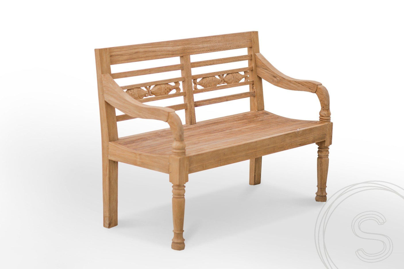 Teak garden bench 2-seater FISH