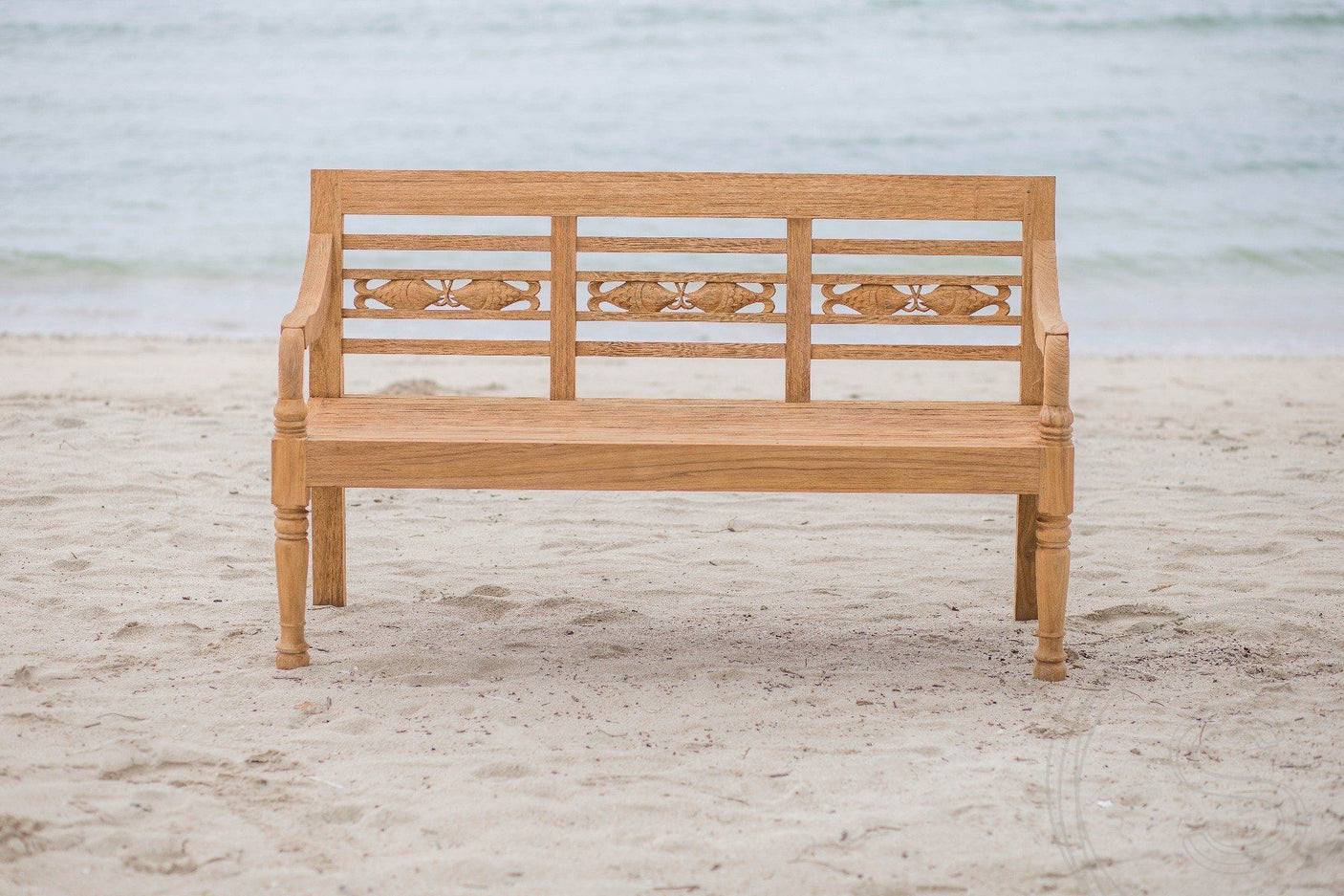 Teak garden bench 3-seater FISH