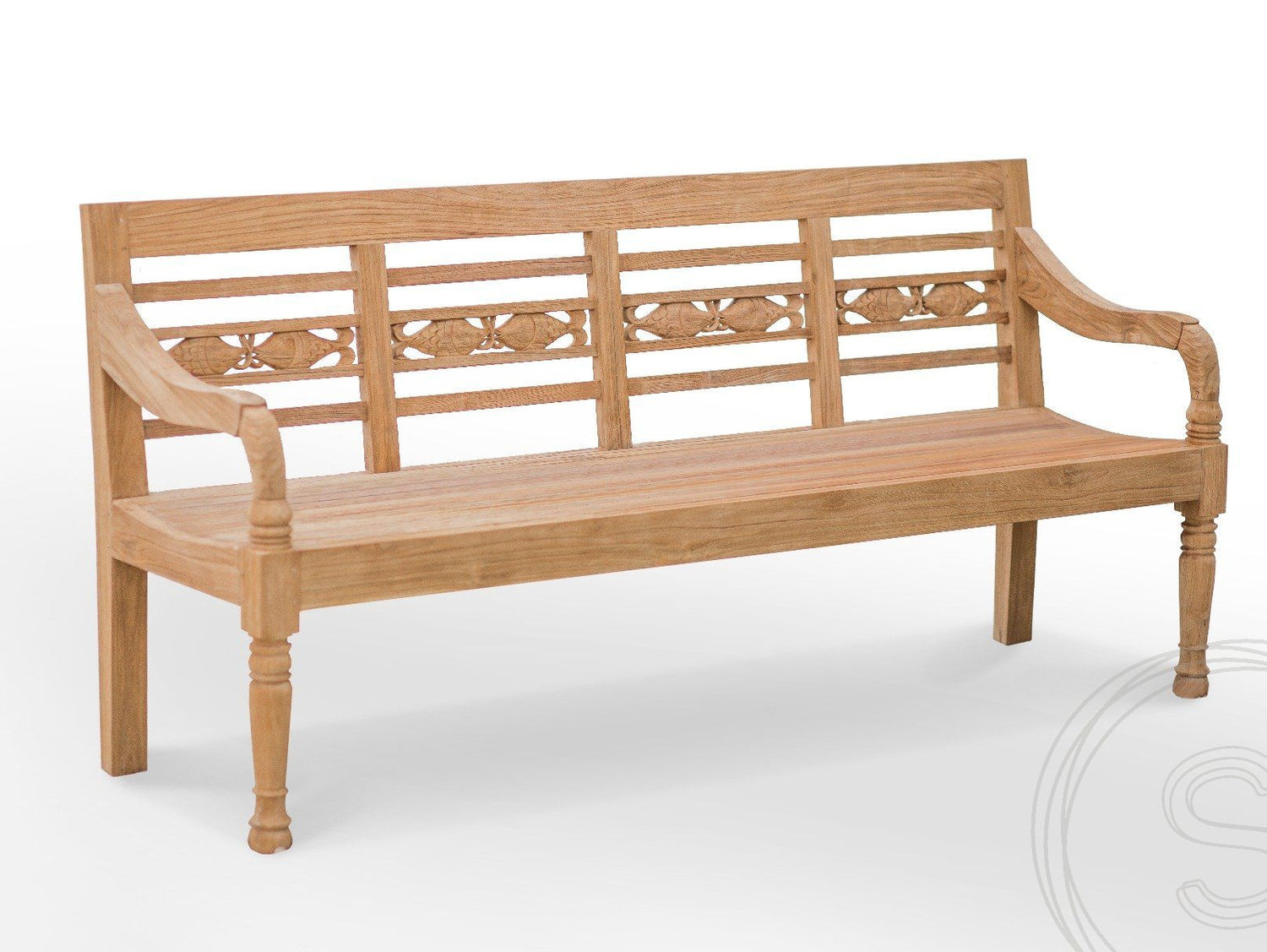 Teak garden bench 4-seater FISH