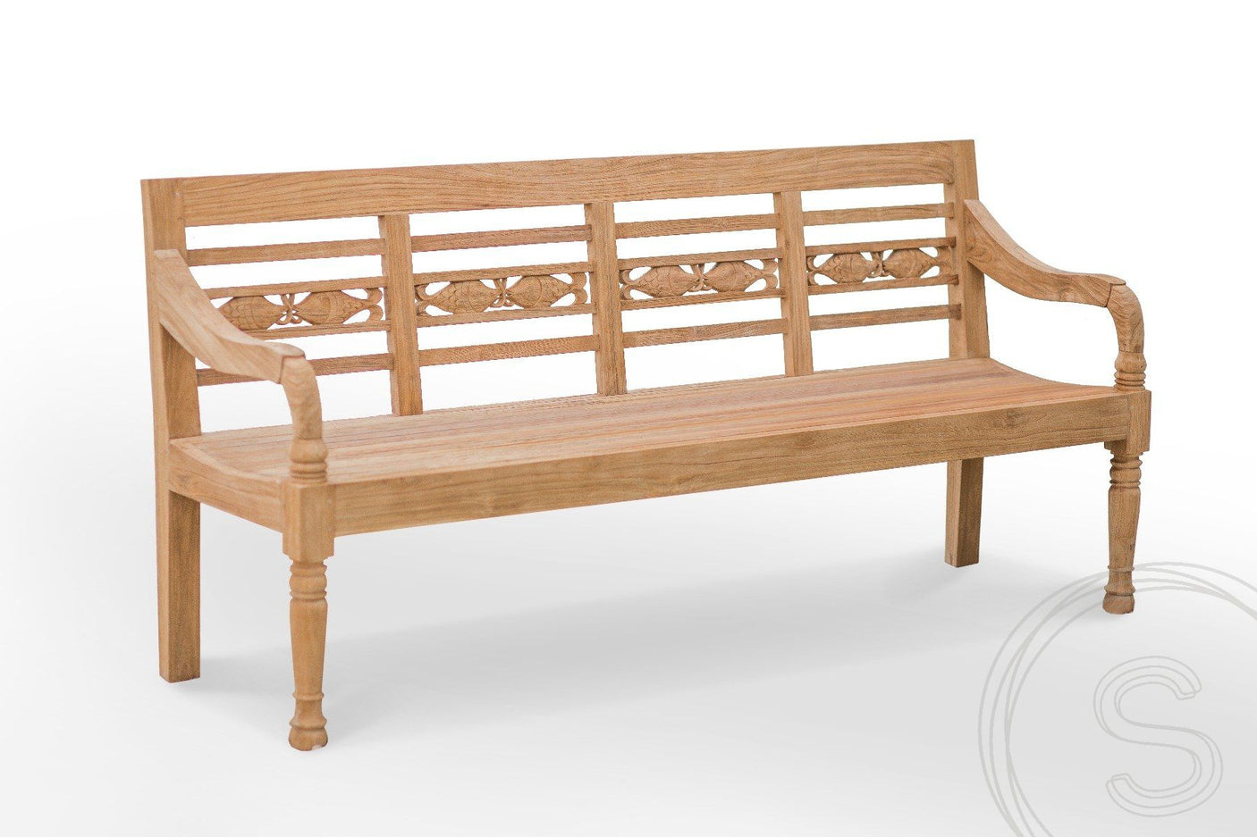 Teak garden bench 4-seater FISH