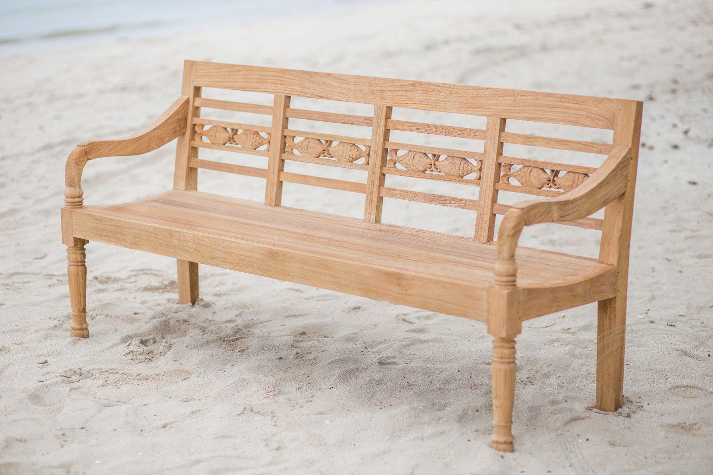 Teak garden bench 4-seater FISH
